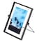 Fabulaxe Modern Metal Floating Tabletop Photo Picture Frame with Glass Cover and Easel Stand, Black 4 x 6 QI004066.BK.M - alternate 1